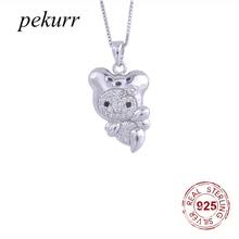 Pekurr 925 Sterling Silver Cute Crystal Flying Baby Bee Fairy Necklaces For Women Cartoon Insect Pendants Kids Fashion Jewelry 2024 - buy cheap