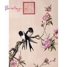 BRISTLEGRASS Wooden Jigsaw Puzzles 500 1000 Pieces Peach Blossom Giuseppe Castiglione Educational Toy Chinese Painting Art Decor 2024 - buy cheap