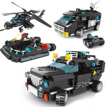 Juego de bloques de construcción de vehículos militares para niños, juguete de ladrillos para armar Super coche de policía de la patrulla SWAT, serie City 2024 - compra barato