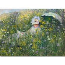 Wall Art Claude Monet Artworks Landscape Painting In the Meadow Hand Painted Oil Impressionism Canvas For Home Decor Beautiful 2024 - buy cheap