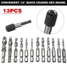 Combination Drill Tap Bit Countersink 1/4'' Quick Change Hex Shank Thread Spiral Screw Drill Bits Set 2024 - buy cheap