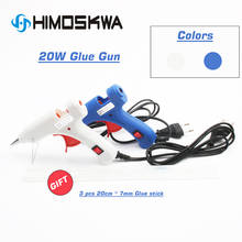 20W EU plug Industrial Hot Melt Glue Gun with 3pc 20cm Mini Guns Thermo Heat Temperature Tool Blue and white soldering 2024 - buy cheap