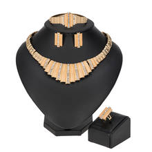 MUKUN-Conjuntos de joyería africana para mujer, joyas nigerianas de color dorado de Dubái, conjunto de joyería de boda con cuentas nupciales, 2021 2024 - compra barato