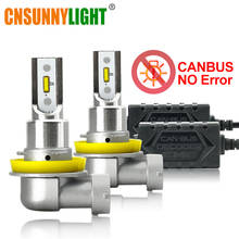 Cnsunnylight lâmpada para farol automotivo, lâmpada canbus led, h11/h8/h9 9005 9006, sem erro, 2400lm, 3000k, 6000k 8000k 24 w/par hb3 hb4 lâmpada automotiva para neblina 2024 - compre barato