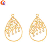 Cordial Design 20Pcs 18*27MM Jewelry Accessories/Hand Made/DIY Parts/Genuine Gold Plating/Drop Shape/Earring Findings/CZ Charms 2024 - buy cheap