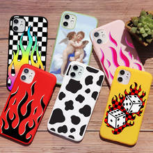 Vintage angel flame Cow Patterned phone Case For iPhone 13 PRO 12 pro 11 pro max XR X XS MAX 6S 7 8 Plus Soft TPU Silicone CASE 2024 - buy cheap