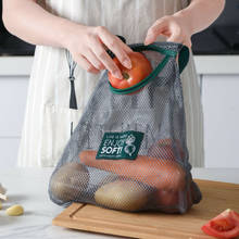 Sacos de algodão reutilizáveis para compras, sacos de malha para armazenar frutas e vegetais, para casa, cozinha, lavável 2024 - compre barato