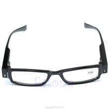 Clássico unisex multi força led óculos de leitura óculos óculos diopter lupa luz up eyewear navio da gota # 2024 - compre barato