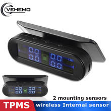 Система контроля давления в шинах Vehemo, автомобильная система сигнализации с 4 внешними/встроенными датчиками, ЖК-дисплей, TPMS 2024 - купить недорого