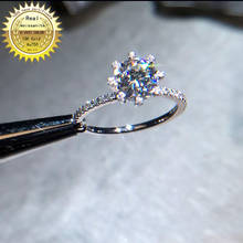 Anel de moissanite 18k goldr 1ct dvvs, joia para noivado e casamento com certificado 0064 2024 - compre barato