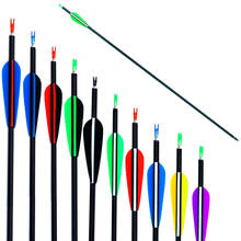 12PCS/LOT 12 Color  30" Spine 500 Carbon Arrows with 3" Plastice Vanes for Recurve/Compound archery bows Hunting Arrows 2024 - buy cheap