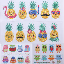 5D Diamond Painting Stickers Kits for Kids DIY Art Craft Cartoon Fruit Diamond Art Mosaic Stickers by Number Kits for Children 2024 - buy cheap