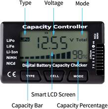 1-7s digital detector de capacidade da bateria display de energia verificador lcd controlador de tensão lipo li-ion nimh nicd para carro rc 2024 - compre barato