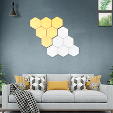 Luminária de parede hexagonal, 6 peças, com toque criativo, luz ajustável, com carregamento usb, controle remoto, com temporizador de led, luz noturna 2024 - compre barato