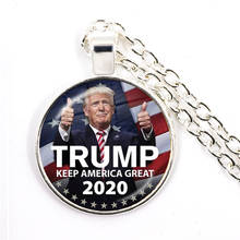 Donald Trump 2020 Collection Glass Cabochon Necklace USA Flag Keep America Great 3D Print Pendant Necklace Jewelry For Women Men 2024 - buy cheap