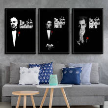 El padrino de la serie de películas Marlon Brando Al Pacino, lienzo de seda de arte clásico, pintura, póster de Artwor para decoración del hogar de la sala de estar 2024 - compra barato