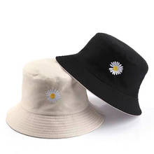 Fishing Summer Bucket Hats Women's Daisy Cotton Hat Reversible Daily Beach Sun Protection Beige White Yellow 2024 - buy cheap