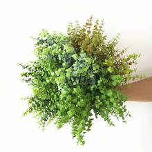 6 galhos de plantas artificiais, capim melado, folhas verdes, plástico, flor falsa, para casamento, para mesa de casa 2024 - compre barato