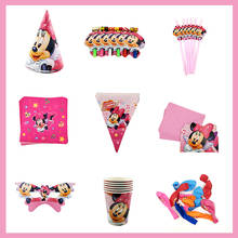 Decoração para festa infantil com tema da minnie mouse, tema de desenho animado, mickey, eventos, acessórios para festa de aniversário, chá de bebê, presentes 2024 - compre barato