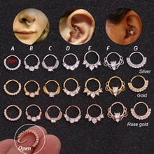 1Pc Stainless Steel Seamless Nose Hoops Rings  Ear Piercing Tragus Nose Rings Ear Cartiliage Tragus Sexy Body Jewelry 2024 - buy cheap