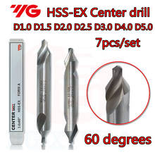 D1.0 D1.5 D2.0 D2.5 D3.0 D4.0 D5.0 7 шт./компл. YG-1 HSS-EX 60 градусов центровочное сверло обработки: нержавеющая сталь, легированная сталь и т. д 2024 - купить недорого