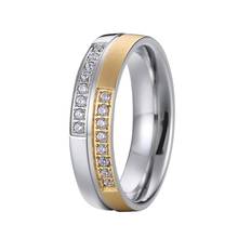 Unique 2019 Wedding Rings bicolor 316L stainless steel women jewelry 2024 - buy cheap