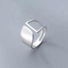 Mloveacc 100% real 925 prata esterlina jóias finas geométrico oco aberto anel ajustável moda anéis para bijoux 2024 - compre barato