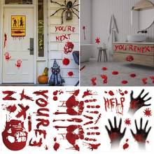 Bloodmark Handprint Halloween Decorations Bloody Ghost Axe Props Wall Stickers Halloween Party Decoration Haunted House Prop 2024 - buy cheap