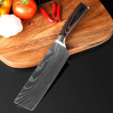Cuchillo de cocina de 7 pulgadas, utensilio de Chef de acero inoxidable, cortador japonés de carnicero, cuchilla de carne, utensilios de cocina para verduras, cortador Nakiri + cubiertas 2024 - compra barato