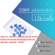 13 tipos * 1 pces = 13 pces 3296w potenciômetro ajustável kit contém 100r 200r 500r 1k 2k 5k 10k 20k 50k 100k 200k 1m 2024 - compre barato