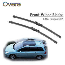 Overe 1Set de goma del coche Kit de limpiaparabrisas delantero para Peugeot 307, 2008, 2007, 2006-2000 escobillas para lluvia Original reemplazar Accesorios 2024 - compra barato