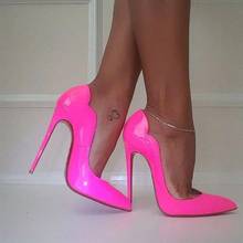Zapatos de tacón alto para mujer, calzado de vestir superalto, punta estrecha, rosa, 10/12cm 2024 - compra barato