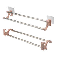 Double-bar Towel Rack Bar Bathroom Kitchen Hanging Holder Stainless Steel Over Door Cabinet Shelf Rack Kitchen Tools 2024 - buy cheap