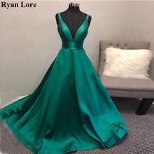 Simple A-Line Green Evening Dresses 2020 Night Party Formal Long Robe De Soiree Women Prom Gown Sleeveless Abendkleider Vestidos 2024 - buy cheap