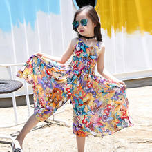 Teen Girls Dress Bohemian Children Summer Dresses for Girls Sleeveless Sling Beach Dress Girls Summer Clothes 6 8 10 12 14 Years 2024 - buy cheap