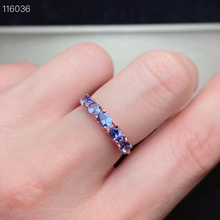 Elegante requintado quatro natural azul tanzanita anel s925 prata natural pedra preciosa anel feminino festa presente jóias finas 2024 - compre barato