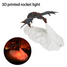 Usb luz da noite 3d impressão criativa luz da noite voando dragão chama luz casa lâmpadas decorativas dropshipping 2024 - compre barato