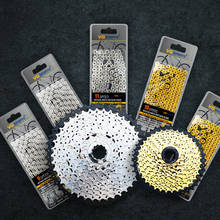 VG SPORTS Ultralight 9 10 11 Speed Cassette Mountain Bike Separate Cassette Freewheel Bicycle Chain Half Hollow Set Gold Silver 2024 - buy cheap