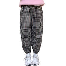 Teenage Girls Pants Autumn Winter Fleece Casual Woolen Pants Kids Plaid Pants School Children Girls Trousers 6 8 10 12 14 Years 2024 - buy cheap