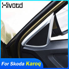For Skoda Karoq 2018-2020 Accessories Pillar A Audio Car Speaker Tweeter Trim Cover ABS Interior Door Triangle Sound Case Trim 2024 - buy cheap