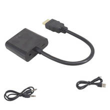 Adaptador HDMI compatible con VGA macho a hembra, convertidor de 1080P de Audio de vídeo Digital a analógico para PC, portátil y tableta 2024 - compra barato