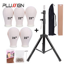 Plussign-trípode ajustable para peluca, soporte de exhibición de lona, cabeza de bloque de 21-25 pulgadas, 50 Pins, 2 uds. 2024 - compra barato