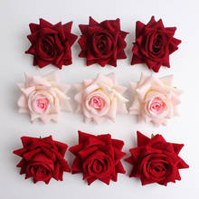 50Pieces/Bag Flannelette Rose Head Flower Size 7CM Artificial Flowers Hand DIY Wedding Bouquet Wreath Candy Box Decoration 2024 - buy cheap