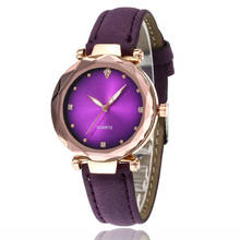 2020 модные повседневные наручные часы для женщин Стильный кожаный ремень роскошные бриллиантовые Кварцевые часы Женские нарядные Часы relogio feminino 2024 - купить недорого
