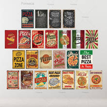Металлическая табличка для пиццы, винтажная Оловянная табличка, винтажный Ретро Декор на стену для кафе, бистро, ресторанов, пиццы 2024 - купить недорого