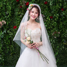 Jiayigong Princess Wedding Veils Wedding Accessories One Layer Lace Edge Bride Bridal Veil 2024 - buy cheap