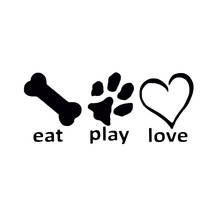 17*7.2cm Eat Play Love Bone Car Stickers Funny Heart Paw Dog On Board Car  Decal Vinyl Sticker New Style Hot 2024 - buy cheap