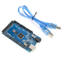 MEGA2560 Mega 2560 R3 REV3 ATmega2560-16AU CH340G плата высокого качества на USB кабель, совместимый для arduino 2024 - купить недорого