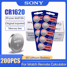 200 pçs/lote sony original cr1620 cr 1620 3v bateria de lítio para relógio de controle remoto botão alarme célula moeda br1620 dl1620 ecr1620 2024 - compre barato