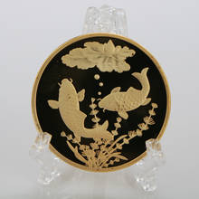 New Gold plated Coin China Koi Fish coins Lucky Souvenir Commemorative Gift drop shipping 2024 - buy cheap